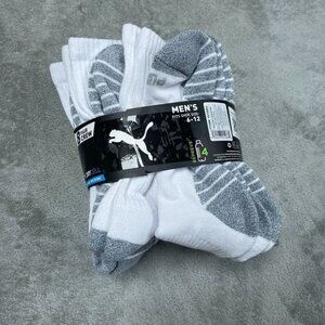 Puma Mens 8-Pair Crew Moisture Wicking Socks Shoe Size 6-12 a1010